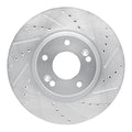 DFC 04-11 Hyundai Azera Front Right Drilled & Slotted Silver Brake Rotor