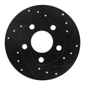 R1 96-05 Audi A4 Quattro Rear Right Drilled & Slotted Black Brake Rotor