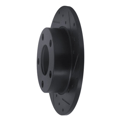 R1 96-05 Audi A4 Quattro Rear Right Drilled & Slotted Black Brake Rotor