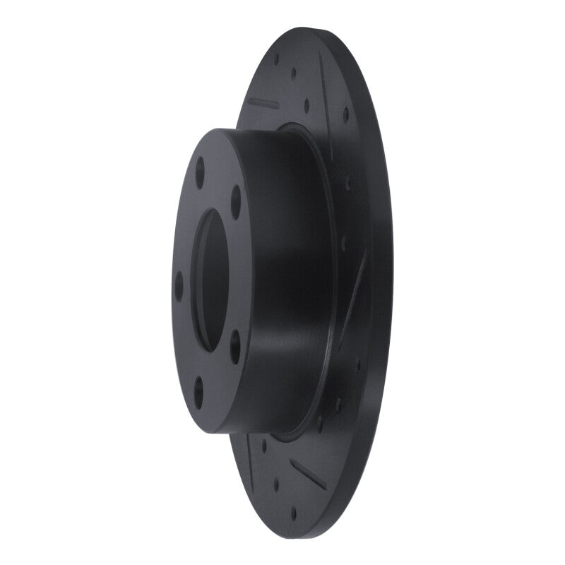 R1 96-05 Audi A4 Quattro Rear Right Drilled & Slotted Black Brake Rotor