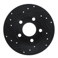 R1 96-05 Audi A4 Quattro Rear Right Drilled & Slotted Black Brake Rotor