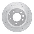 DFC 03-18 Audi Q7 Rear Right Drilled & Slotted Silver Brake Rotor