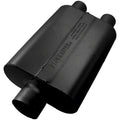 40 Series Delta Flow Chambered Muffler 40 Delta Flow 3.00 Center In 2.25 Dual Out Aggressive Sound Flowmaster