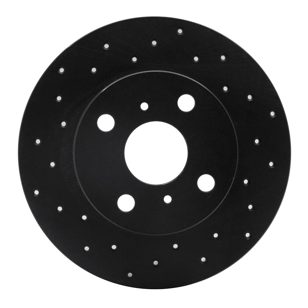 R1 85-86 Toyota MR2 Rear Left Drilled Black Brake Rotor