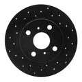 R1 85-86 Toyota MR2 Rear Left Drilled Black Brake Rotor