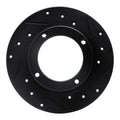 R1 73-79 Honda Civic Front Right Drilled & Slotted Black Brake Rotor