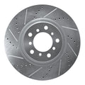 R1 Concepts Brake Rotor Drilled and Slotted Silver Fits BMW M3