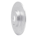 R1 2016-2025 Fiat 124 Spider Rear Left Drilled & Slotted Silver Brake Rotor