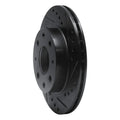 R1 84-06 Honda CRX Front Right Drilled & Slotted Black Brake Rotor