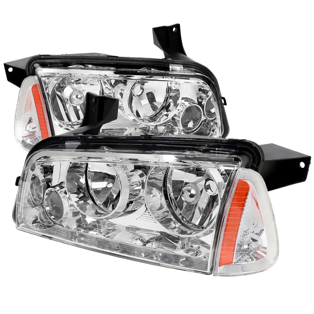 2 PIECE EURO HEADLIGHTS - CHROME
