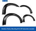 9907 F250/F350 SUPER DUTY PAINTABLE SMOOTH MATTE BLK POCKET STYLE FENDER FLARE SET4 PIECE