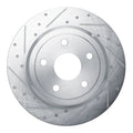 R1 2011-2022 Dodge Durango Rear Left Drilled & Slotted Silver Brake Rotor