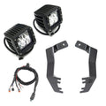 Hood Hinge LED Bracket Black Mild Steel Bolt-on no drilling required to mount (2) 3 Inch ZROADZ or similar style LED Pod Lights