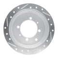 R1 Concepts Brake Rotor Drilled and Slotted Silver Fits Hyundai Sonata