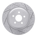 R1 15-24 Ford Police Responder Hybrid Rear Right Drilled & Slotted Geoperformance Rotor