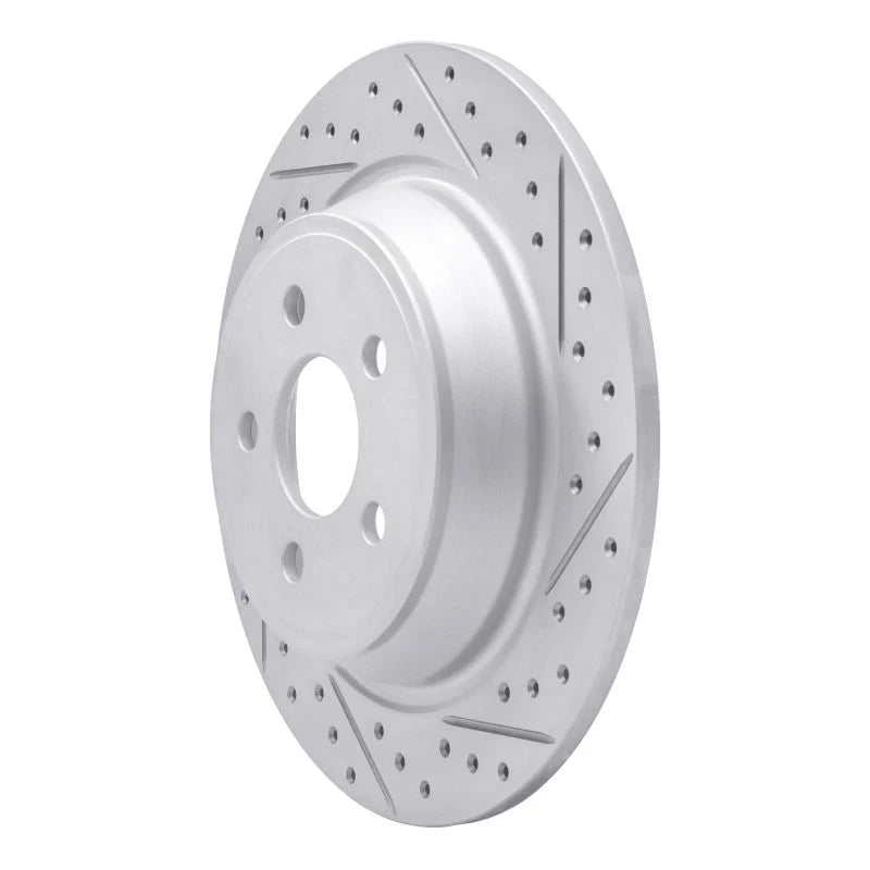 R1 15-24 Ford Police Responder Hybrid Rear Right Drilled & Slotted Geoperformance Rotor