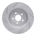 R1 15-24 Ford Police Responder Hybrid Rear Right Drilled & Slotted Geoperformance Rotor