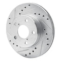 R1 93-96 Subaru Impreza Front Left Drilled & Slotted Silver Brake Rotor