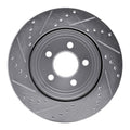 R1 05-23 Chrysler 300 Rear Right Drilled & Slotted Silver Brake Rotor