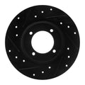 R1 75-79 Toyota Corolla (US/Canada) Front Left Drilled & Slotted Black Brake Rotor