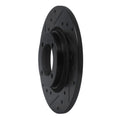 R1 75-79 Toyota Corolla (US/Canada) Front Left Drilled & Slotted Black Brake Rotor