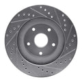 R1 92-97 Subaru SVX Front Left Drilled & Slotted Silver Brake Rotor