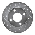 R1 82-98 Audi Cabriolet Rear Left Drilled & Slotted Silver Brake Rotor