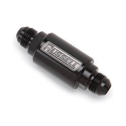 Russell Carb Line Assy Holley Dual Inlet W/Filter W/ 7/8in -20 Ports -8 An Inlet Blk/Clear Finish