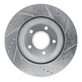 R1 Concepts Brake Rotor Drilled and Slotted Silver Fits Cadillac XLR