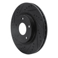 R1 07-25 Chrysler 200 Front Left Drilled & Slotted Black Brake Rotor