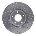 DFC 05-24 Hyundai Veloster Front Left Drilled & Slotted Silver Brake Rotor