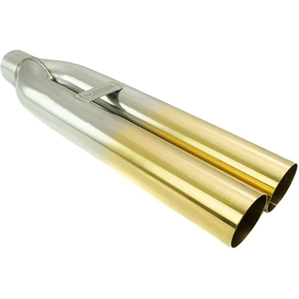 Megan Racing universal muffler delete tips Dual 3 Straight design Gold
