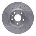 DFC 13-20 Ford Special Service Police Sedan Front Left Drilled & Slotted Silver Brake Rotor