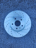 DFC 13-20 Ford Special Service Police Sedan Front Left Drilled & Slotted Silver Brake Rotor
