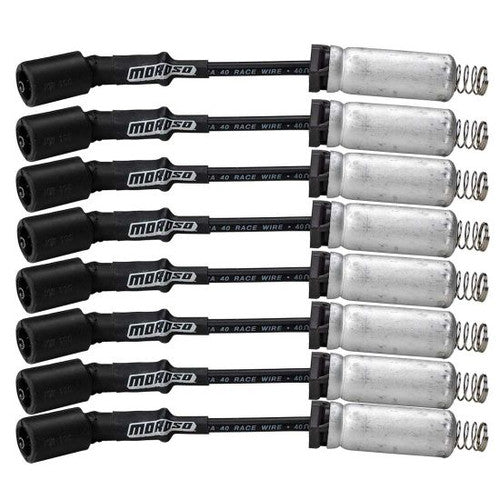 Moroso GM LS Ignition Wire Set - Ultra 40 - Unsleeved - Coil-On - 9.75in Wire - 135 Degree - Black