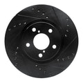 R1 17-23 Subaru Impreza Front Right Drilled & Slotted Black Brake Rotor