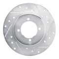 DFC 75-82 Nissan 610 Front Right Drilled & Slotted Silver Brake Rotor