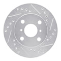 R1 Concepts Brake Rotor Drilled and Slotted Silver Fits Toyota Echo