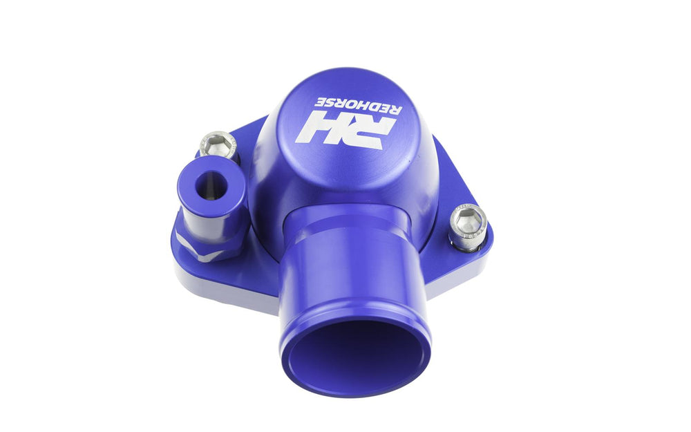 ALUMINUM WATER NECK 1.50IN HOSE FOR SBF 260/289/302/351 W ENGINE BLUE