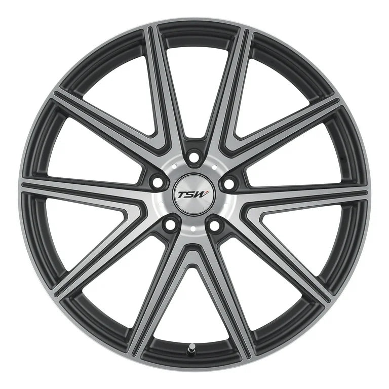 ~(30 lbs. 20X20X11)~ TSW ROUGE 18x9.5 5/120 ET20 CB76.1 GUNMETAL W/MIRROR CUT FACE