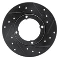 R1 85-94 Chevrolet Sprint Front Right Drilled & Slotted Black Brake Rotor