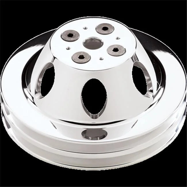Polished SBC 2 Groove Upper Pulley