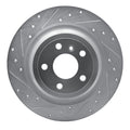 R1 12-18 Mercedes-Benz GLE300D Rear Left Drilled & Slotted Silver Brake Rotor