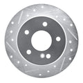 R1 94-98 Mercedes-Benz C220 Rear Left Drilled & Slotted Silver Brake Rotor
