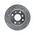 DFC 88-92 Daihatsu Charade Front Left Drilled & Slotted Silver Brake Rotor