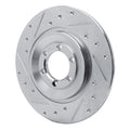 R1 81-89 Alfa Romeo GTV-6 Rear Left Drilled & Slotted Silver Brake Rotor