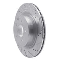 R1 03-08 Infiniti G35 Rear Right Drilled & Slotted Silver Brake Rotor
