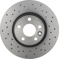 Brembo 12-15 Range Rover Evoque/11-18 Volvo S60 Front Premium Xtra Cross Drilled UV Coated Rotor
