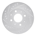 R1 Concepts Brake Rotor Drilled and Slotted Silver Fits Honda Accord