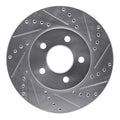 DFC 05-10 Ford Mustang Front Right Drilled & Slotted Silver Brake Rotor
